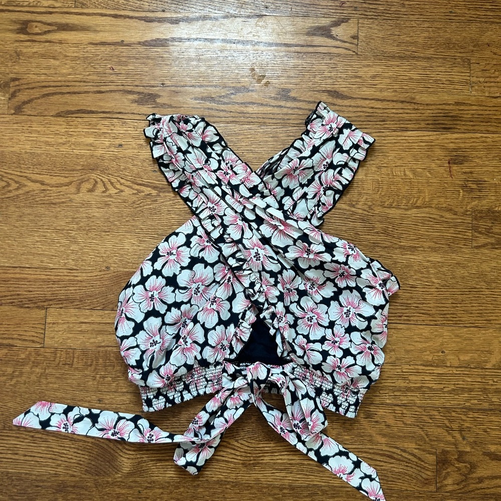 Anthropologie Halter Floral Tank size XSP